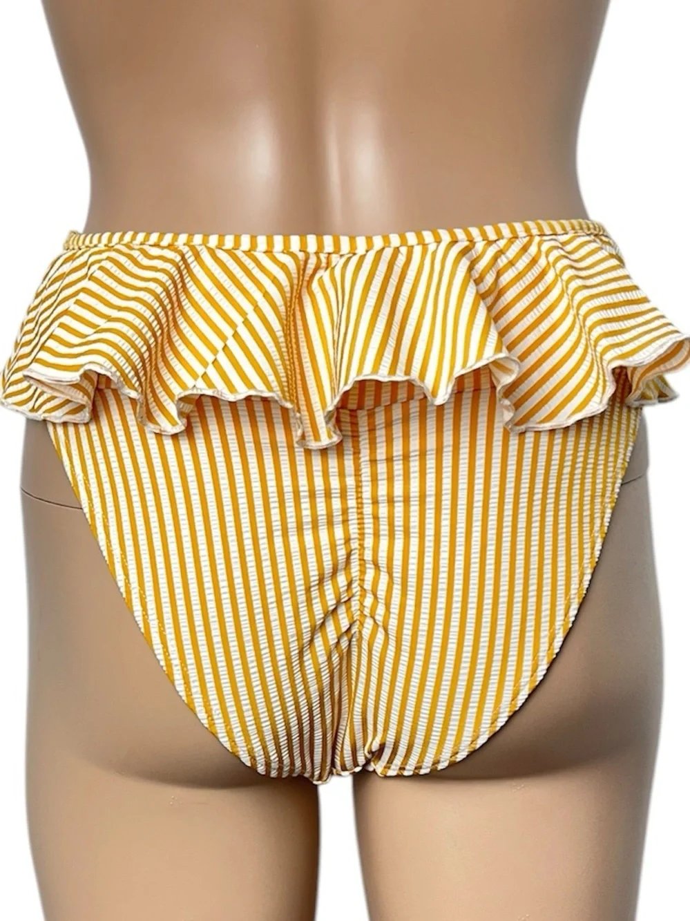 New Montce Canary Stripe Tamarindo Ruffle High-Leg French Cut Bikini Bottom